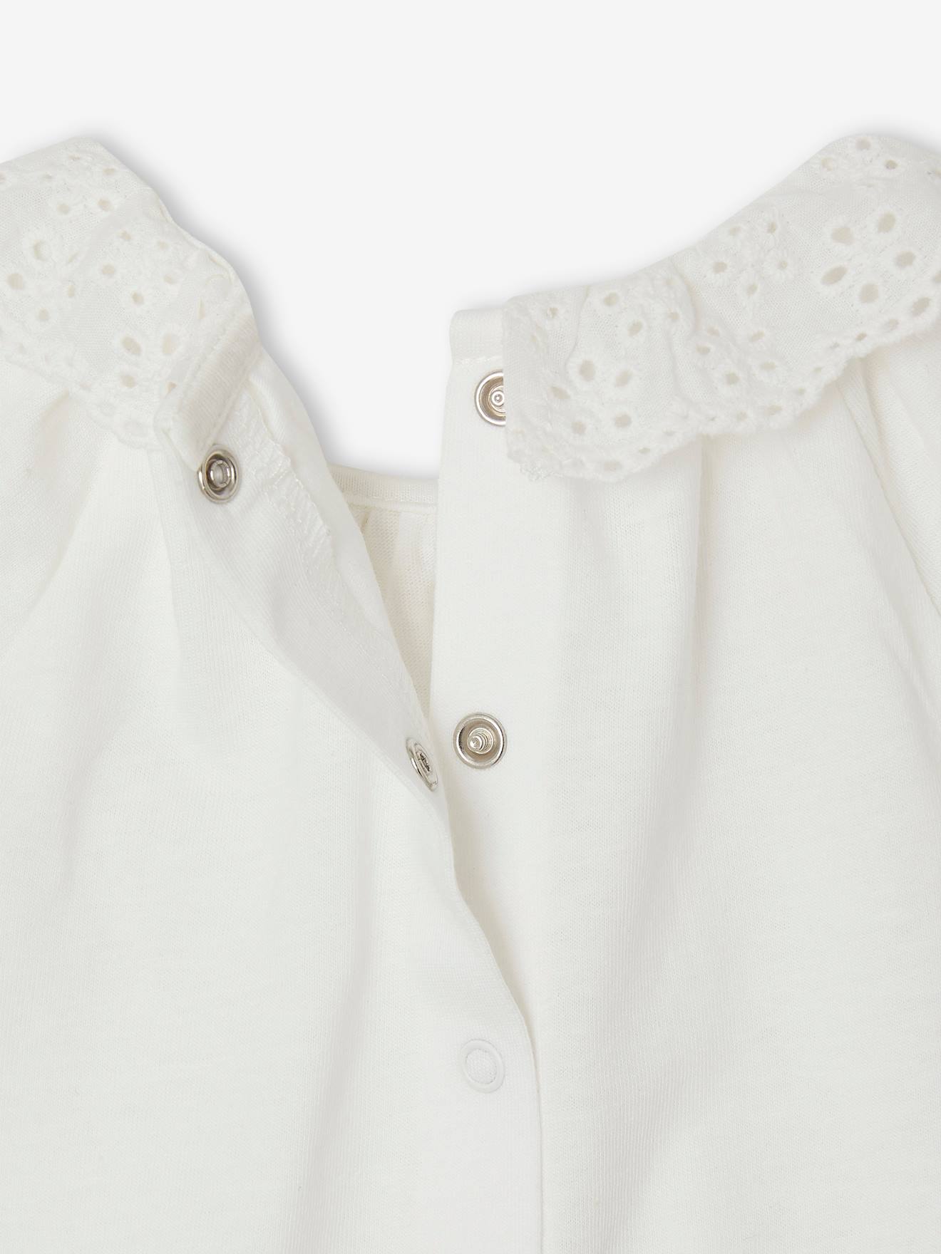 Vertbaudet Baby T-Shirt mit Kragen Oeko-Tex - wollweiß