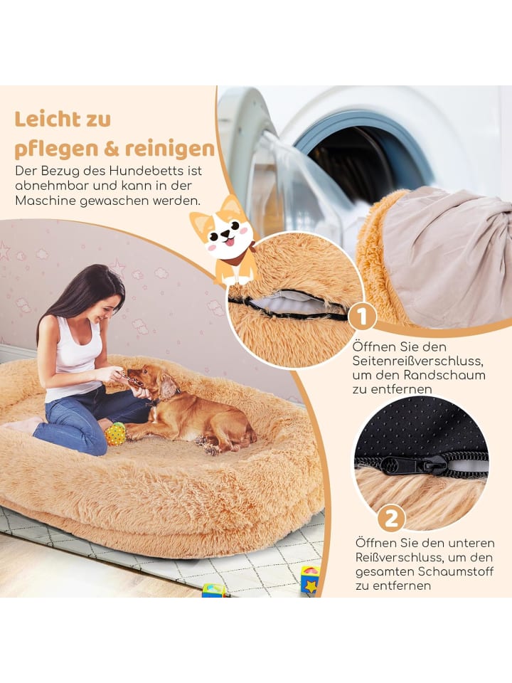 COSTWAY Hundebett für Menschen & Hunde in Braun günstig kaufen onesize