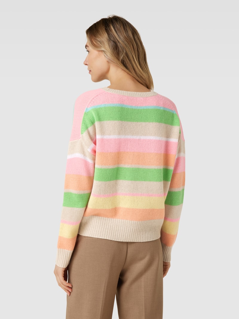Strickpullover mit Streifenmuster in hellgrün