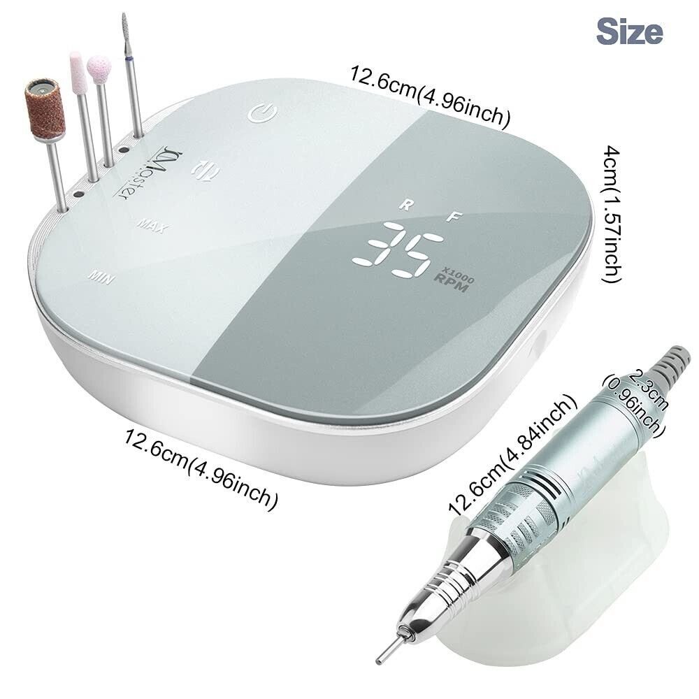 JCMaster Maniküre-Pediküre-Set, TouchPro+ Nagelfräser 35000RPM 4 Aufsätze