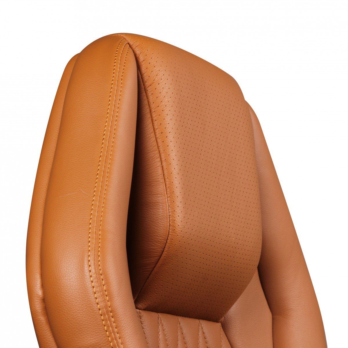 Amstyle Chefsessel SPM1.296 (Bürostuhl MONTEREY Echtleder Caramel 120KG), Schreibtischstuhl Hohe Rückenlehne mit Kopfstütze