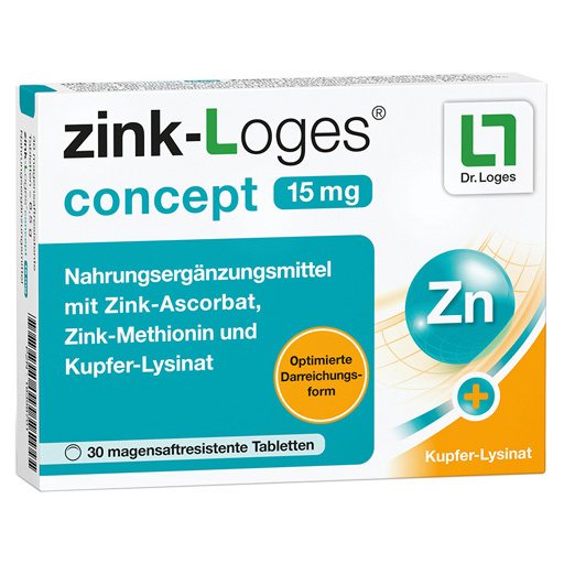ZINK-LOGES concept 15 mg magensaftres.Tabletten  30 St  Tabletten, magensaftresistent
