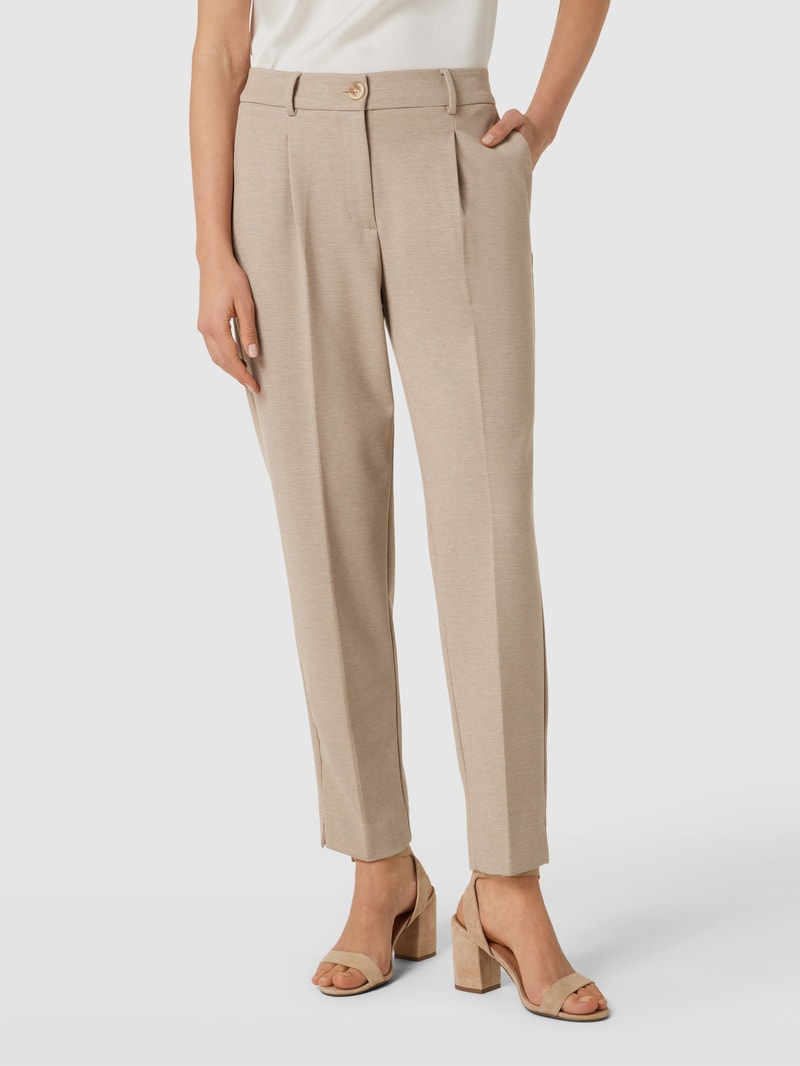 Bundfaltenhose in verkürzter Passform Modell 'Myrtel' in beige meliert