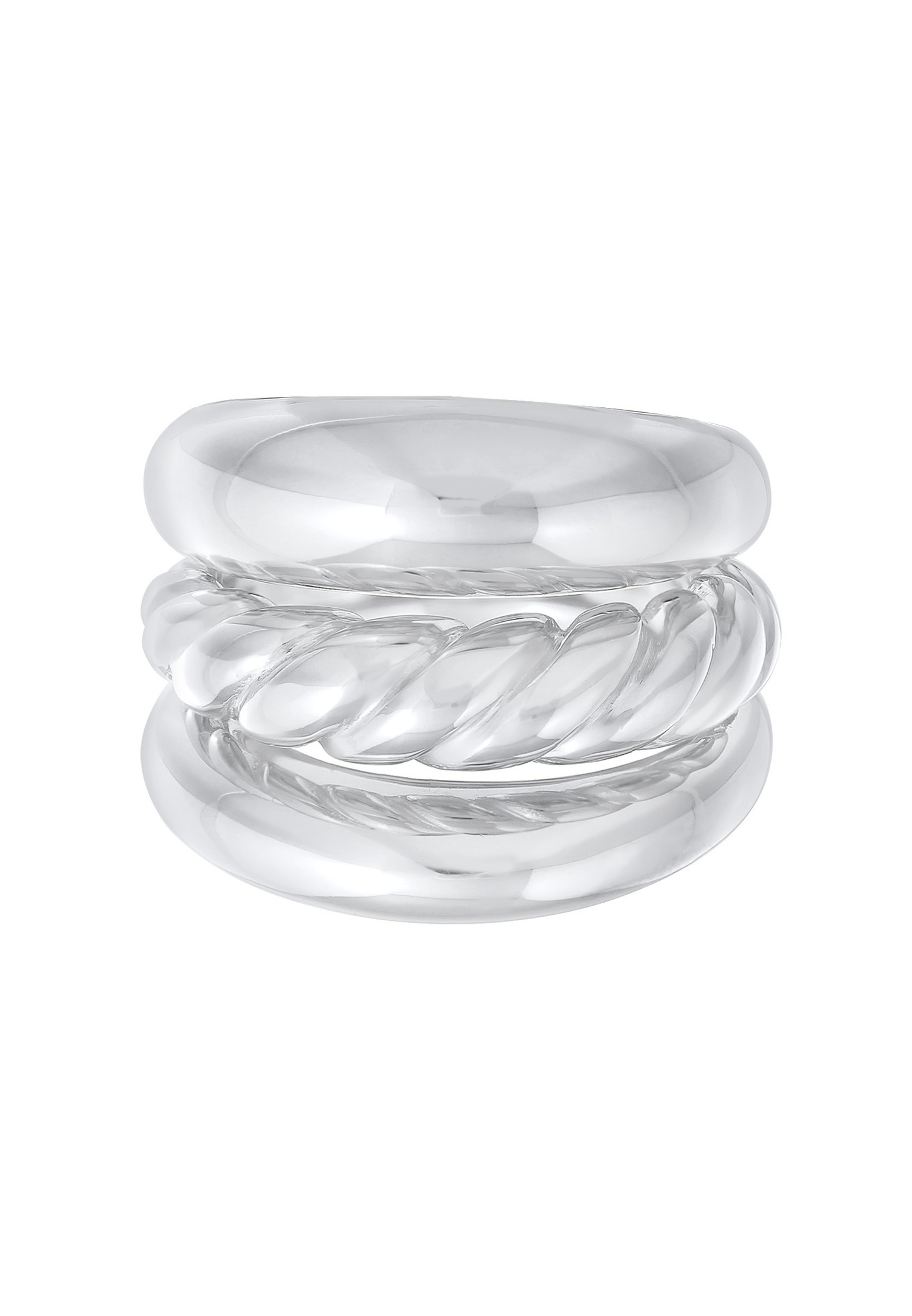 Set di orecchini Elli PREMIUM da donna, modello basic intrecciato, in argento sterling 925 rodiato.