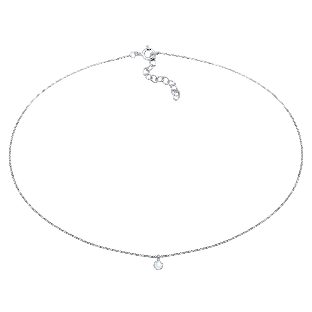 Elli Elli by Julie & Grace Collier Femme Pendentif Choker Pierre de Lune en Argent Ste collier