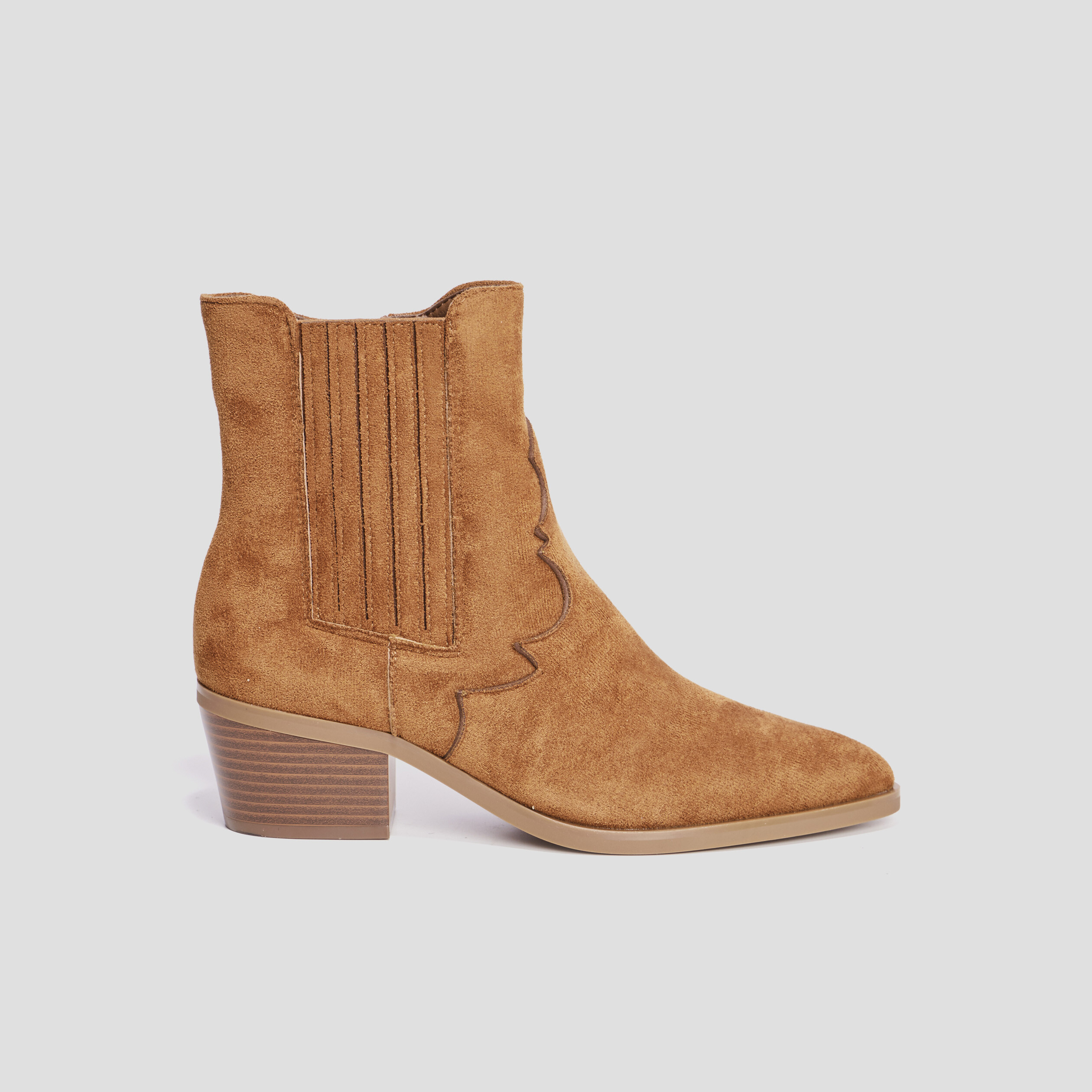 Bottines suédines à talons marron femme | La Halle