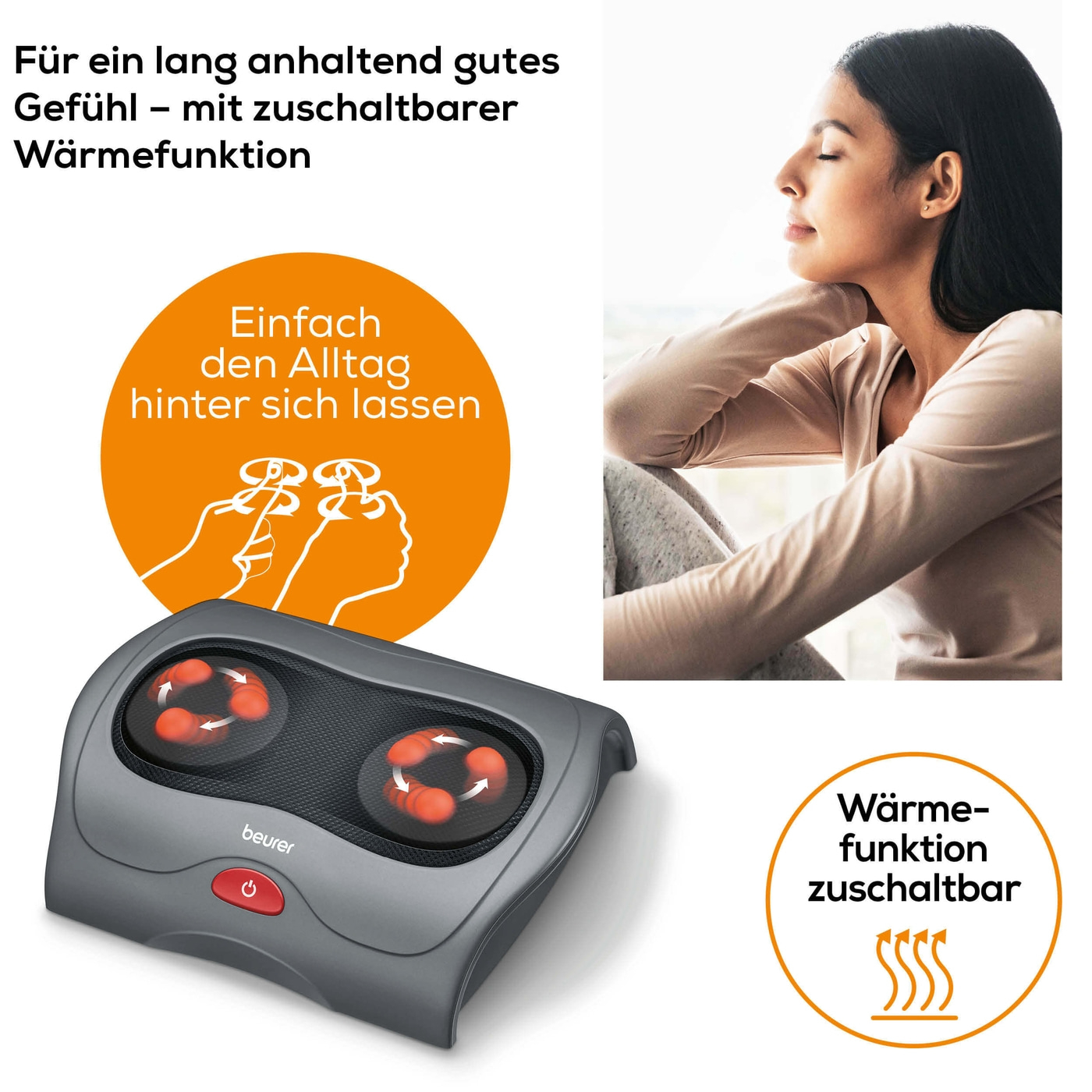 Beurer Shiatsu-Fußmassagegerät - FM 39-Durchblutungsfördernde Fußreflexzonenmassage mit dem Shiatsu-Massagegerät