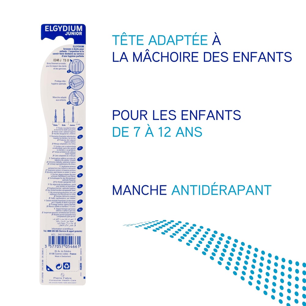 Oral Care ELGYDIUM Junior 7/12 ans Racoon Brosse à dents