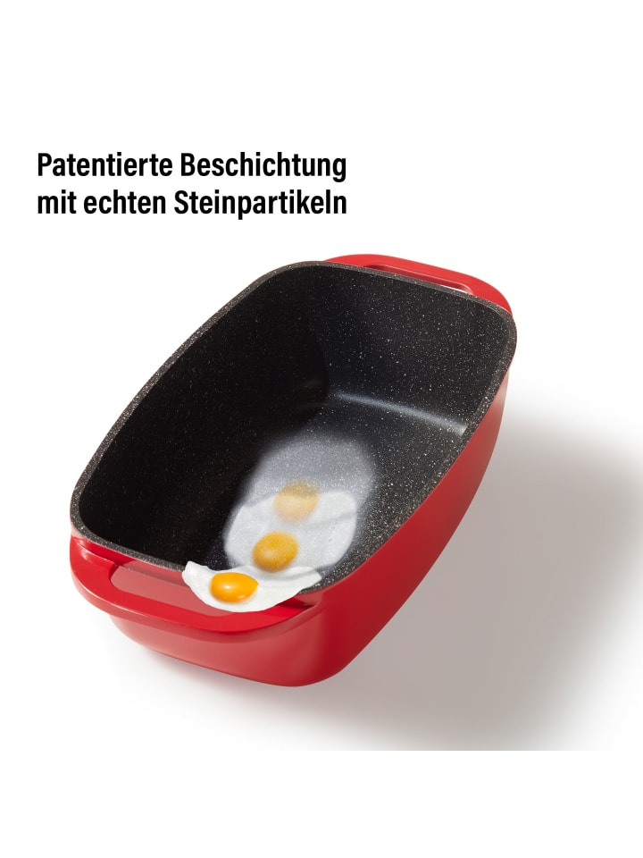 Stoneline Bräter Schmortopf 40x22 cm | mit Deckel in Rot günstig kaufen 40 x 22 cm