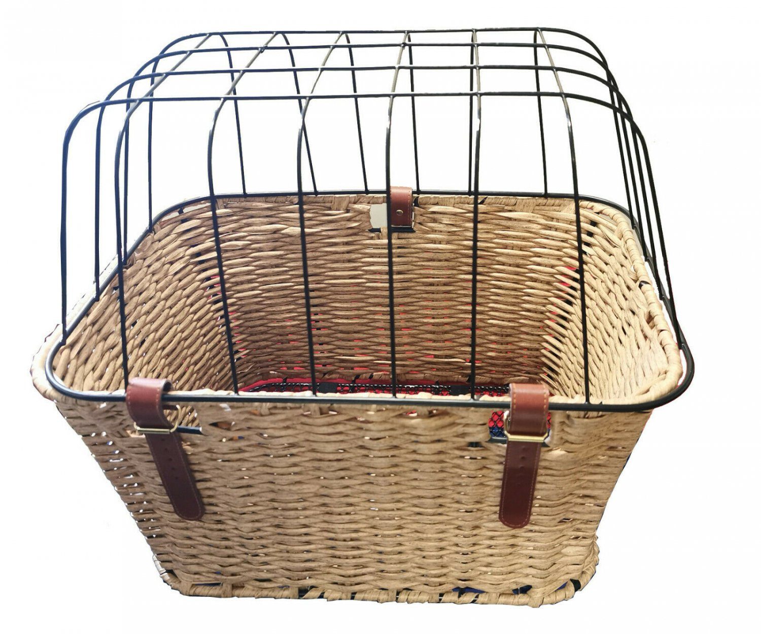 HZRC Weidenkorb Fahrrad Hundekorb Dunkelbraun für Gepäckträger Hunde Korb Weidenkorb Fahrradkorb XXL 15 KG