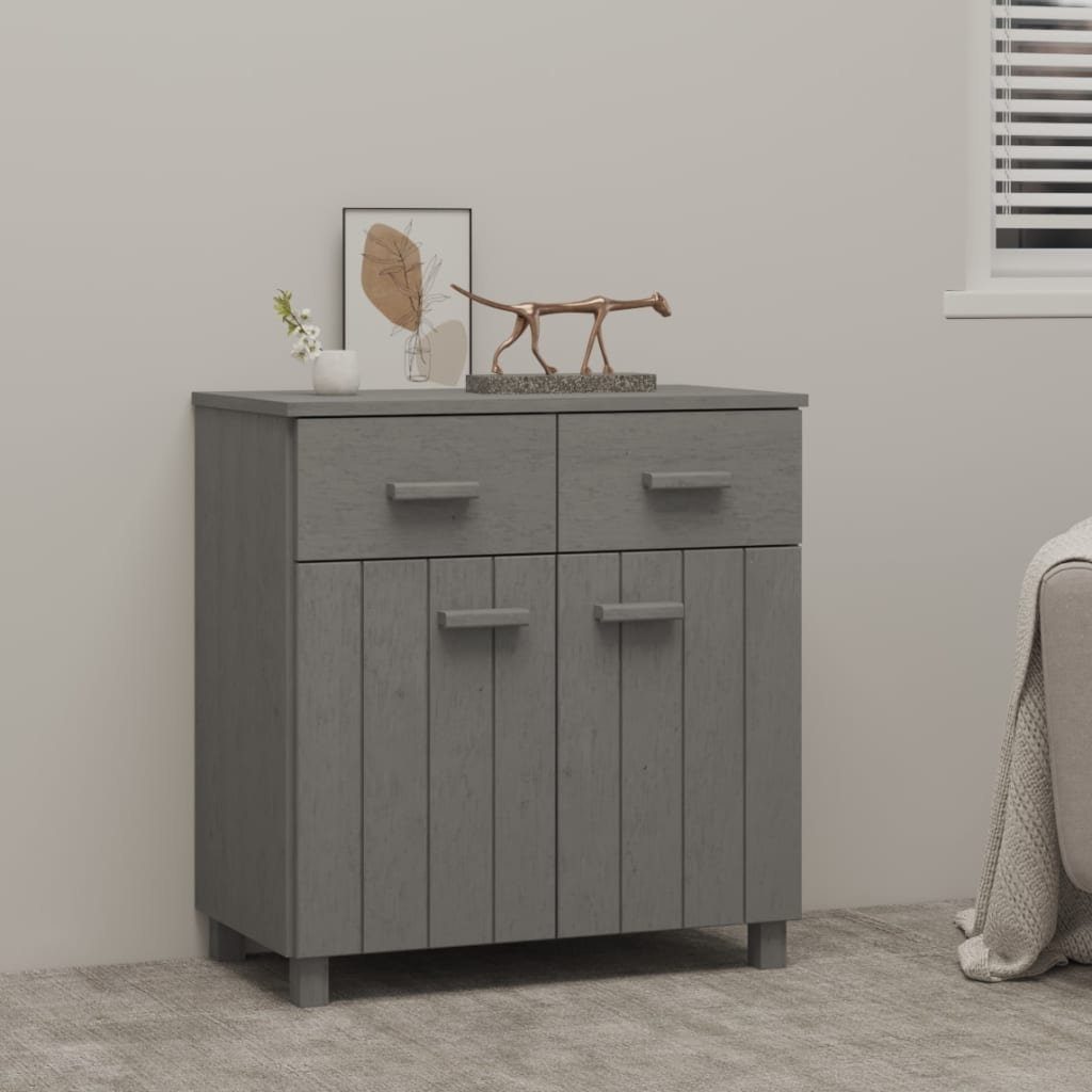 vidaXL Sideboard Sideboard HAMAR Hellgrau 79x40x80 cm Massivholz Kiefer (1 St)