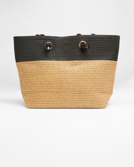 Sac paille bicolore