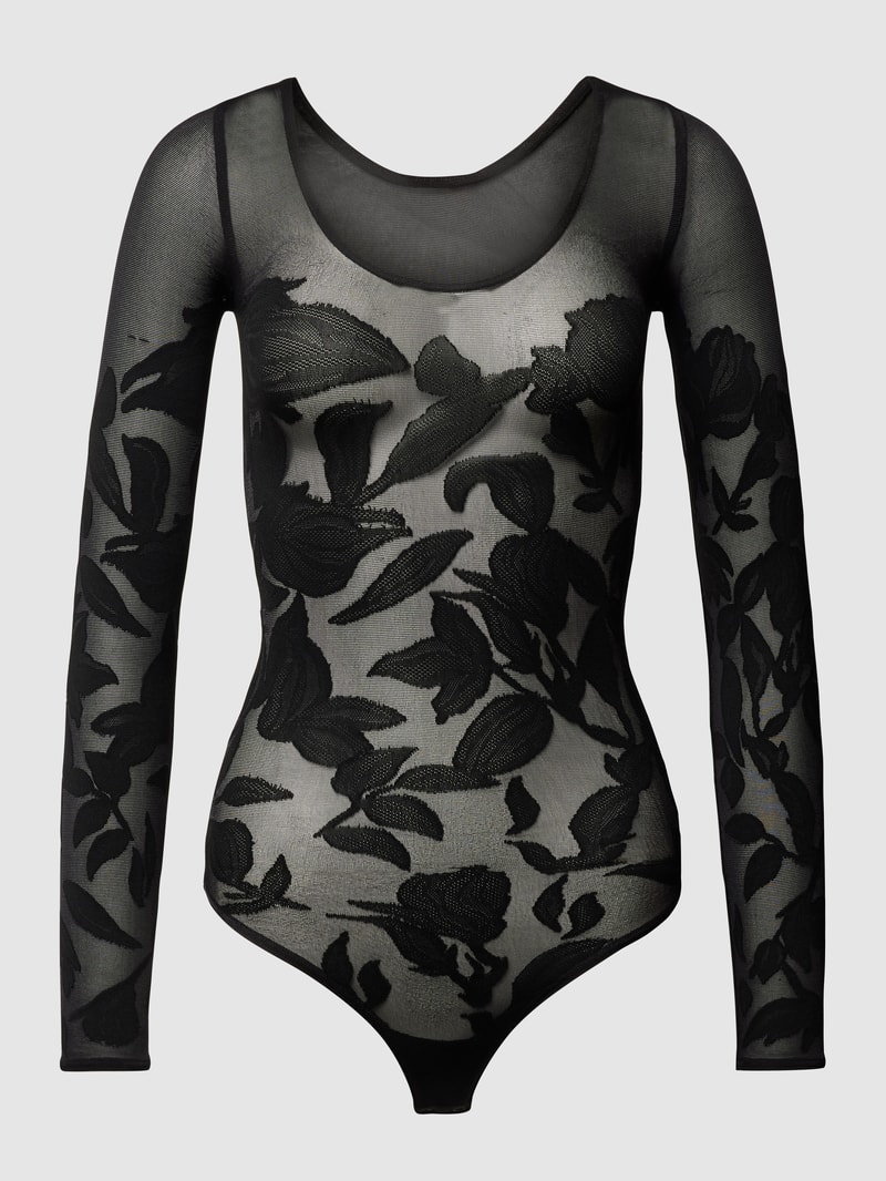 Body mit Druckknopfverschluss Modell 'TATTOO' in schwarz