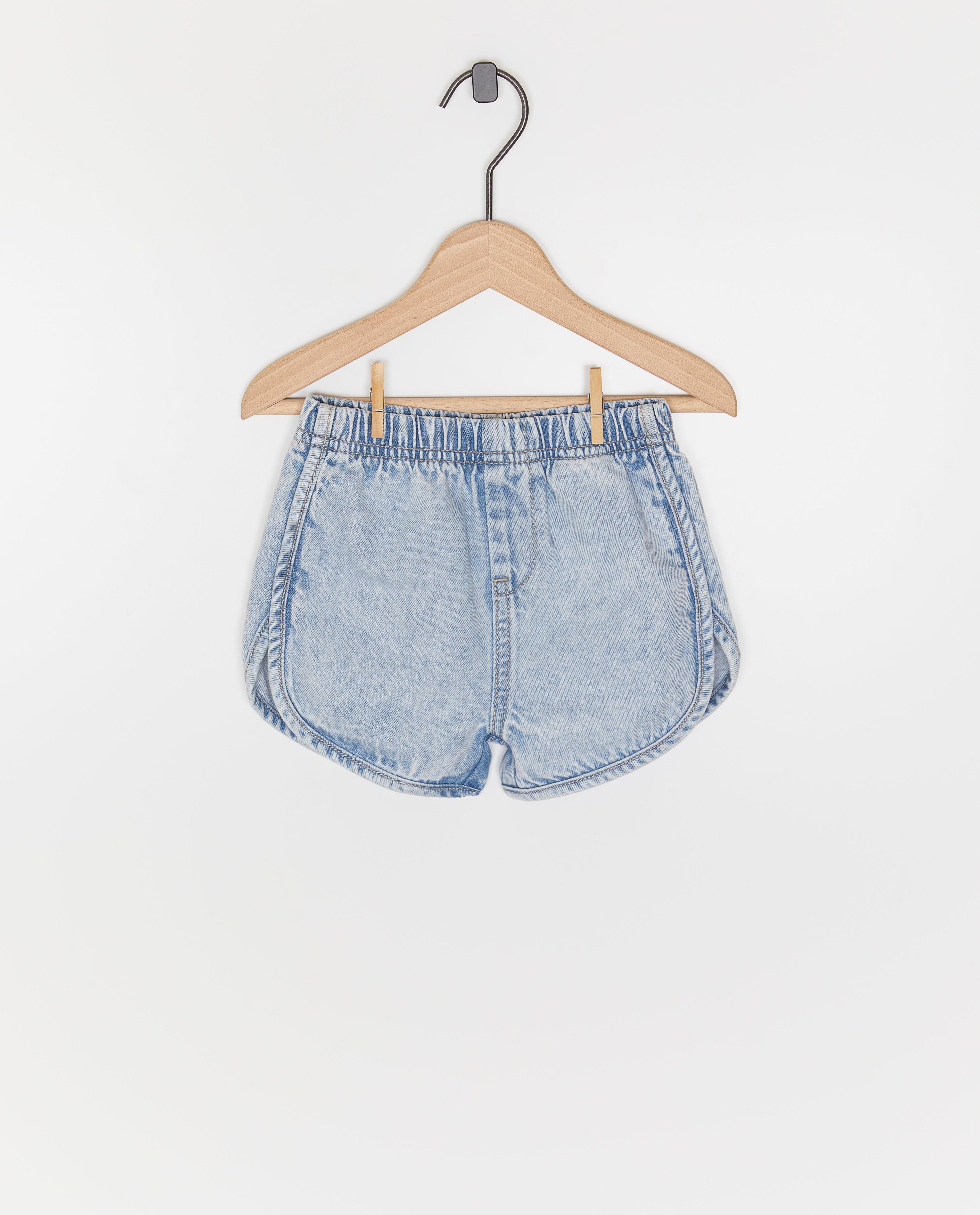 Nanja Massy Pantaloni scurți unisex din denim, baby lichtblauw