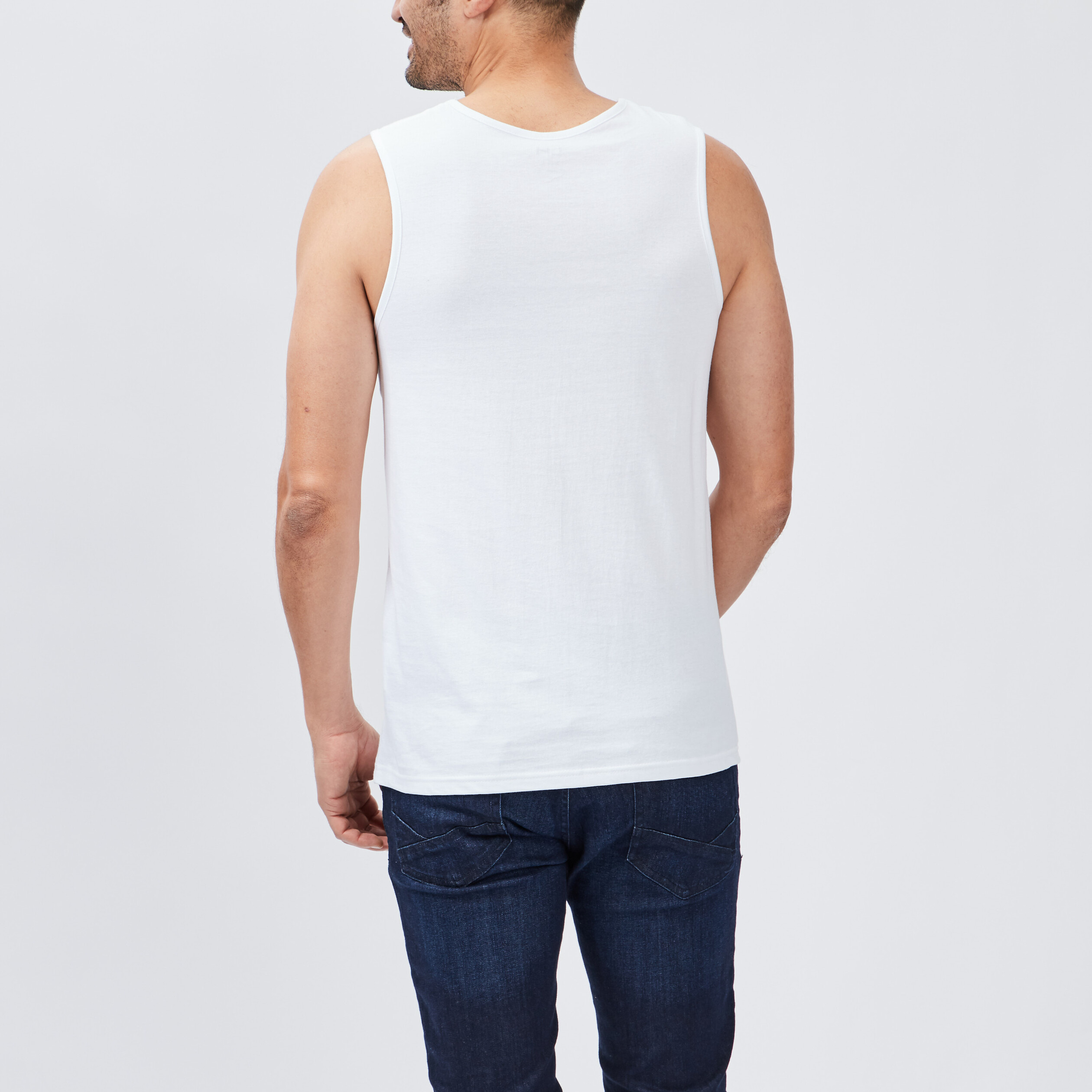 Débardeur bretelles larges blanc homme | La Halle