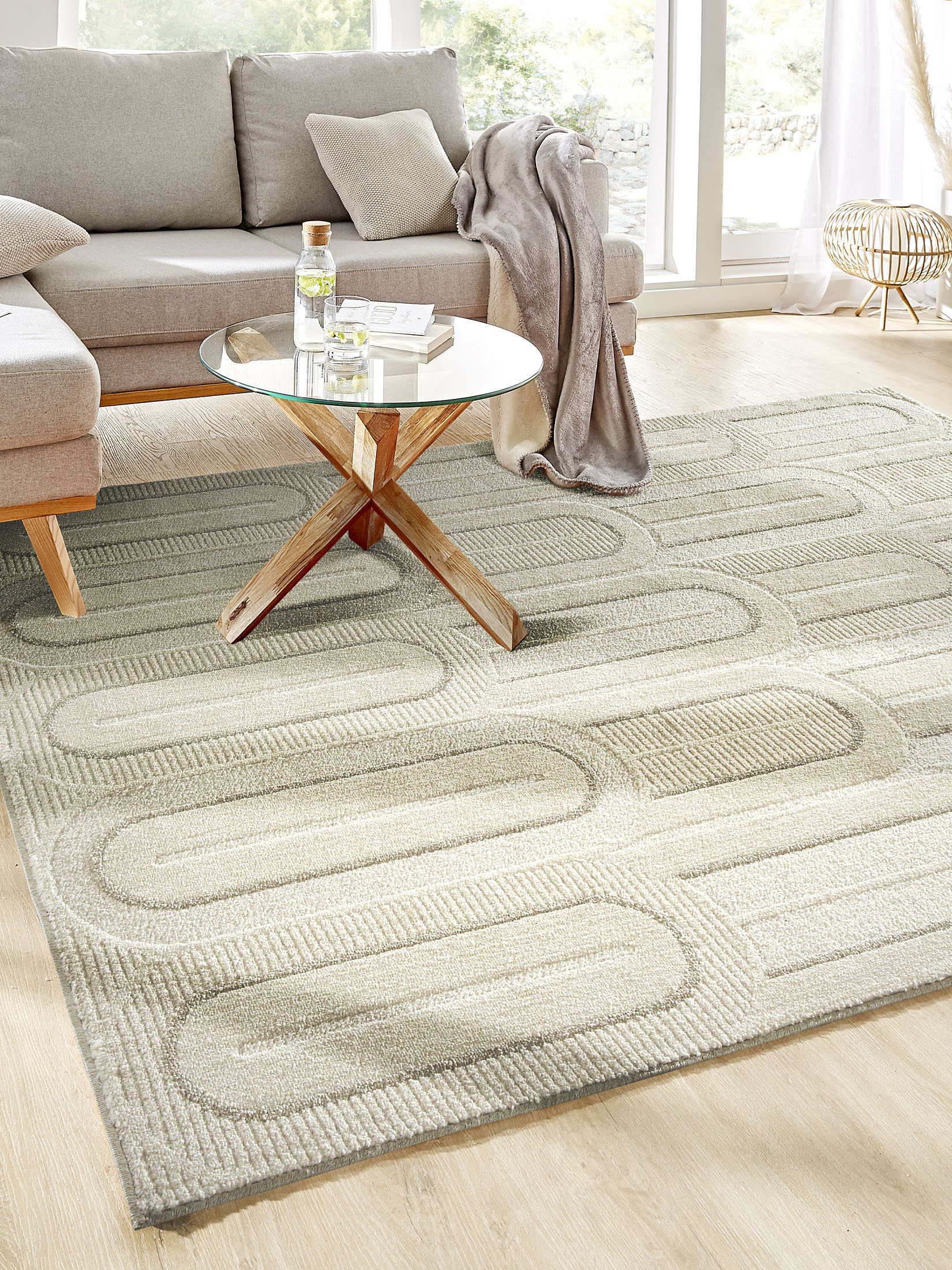 Arc Moderner Teppich, Offwhite