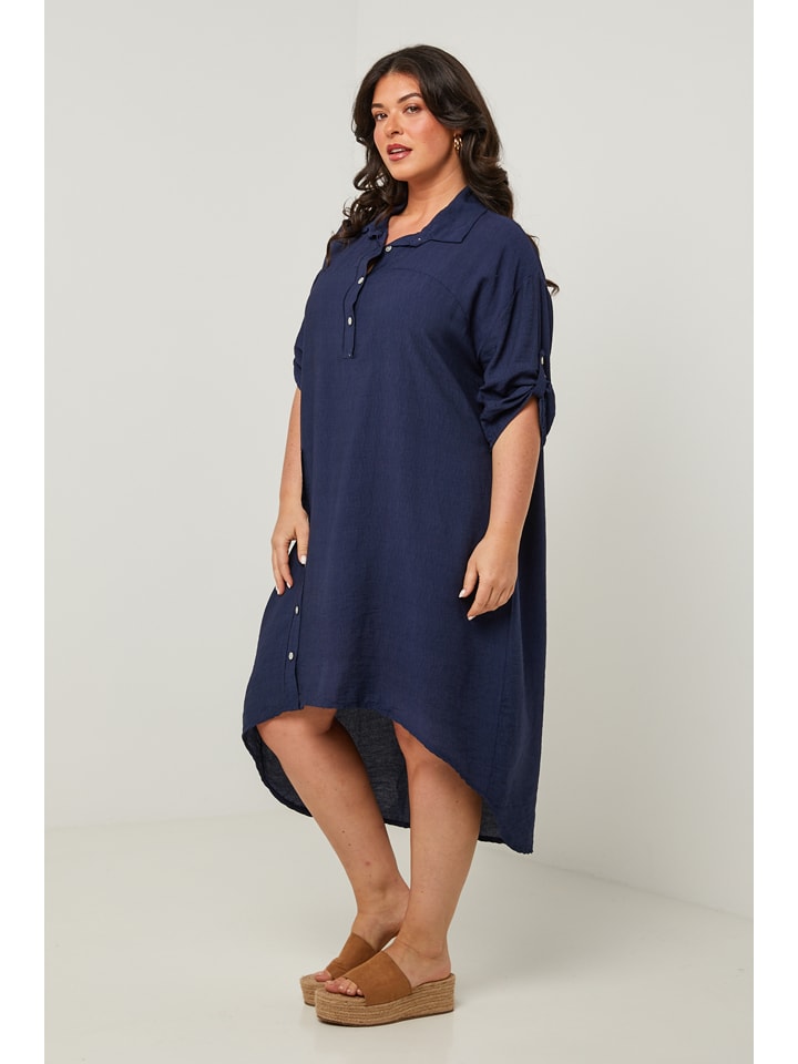 Curvy Lady Kleid in Dunkelblau günstig kaufen