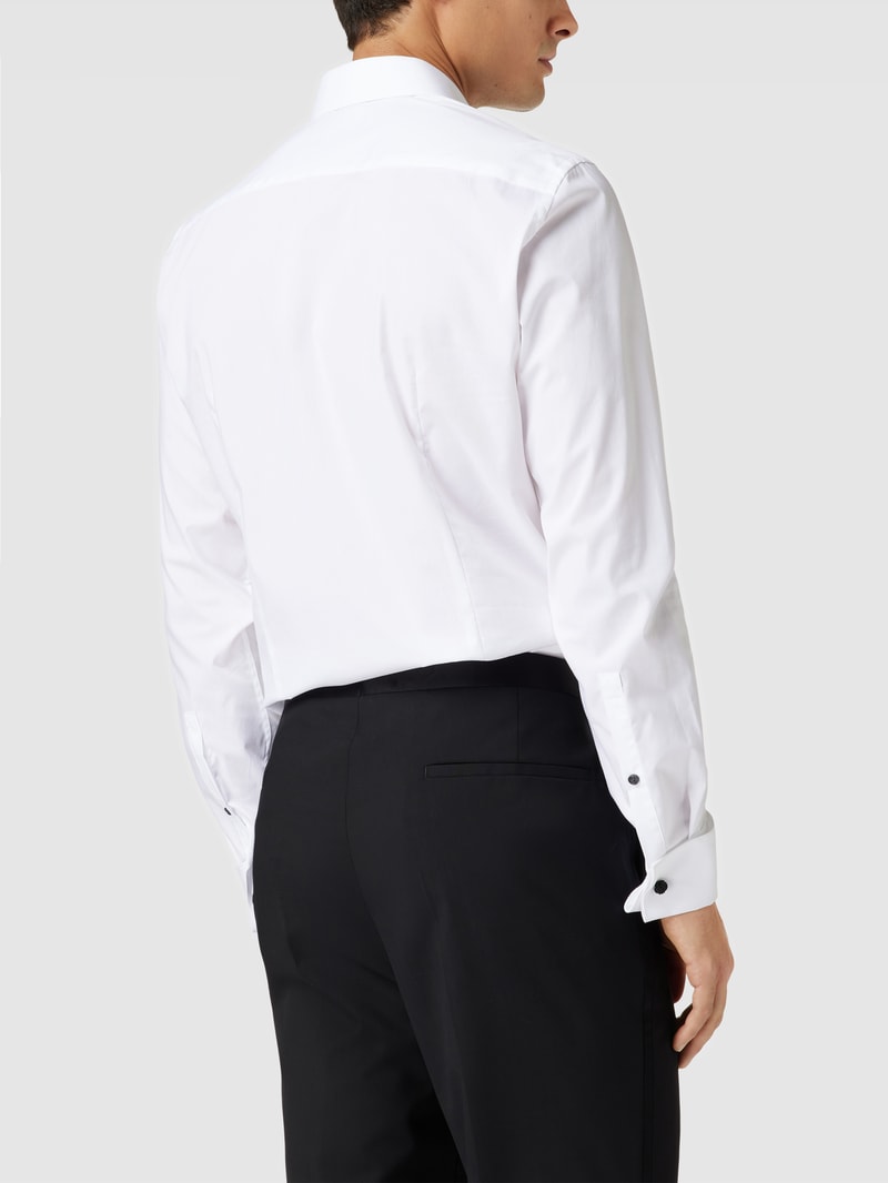 Slim Fit Business-Hemd mit Umschlagmanschetten in weiß