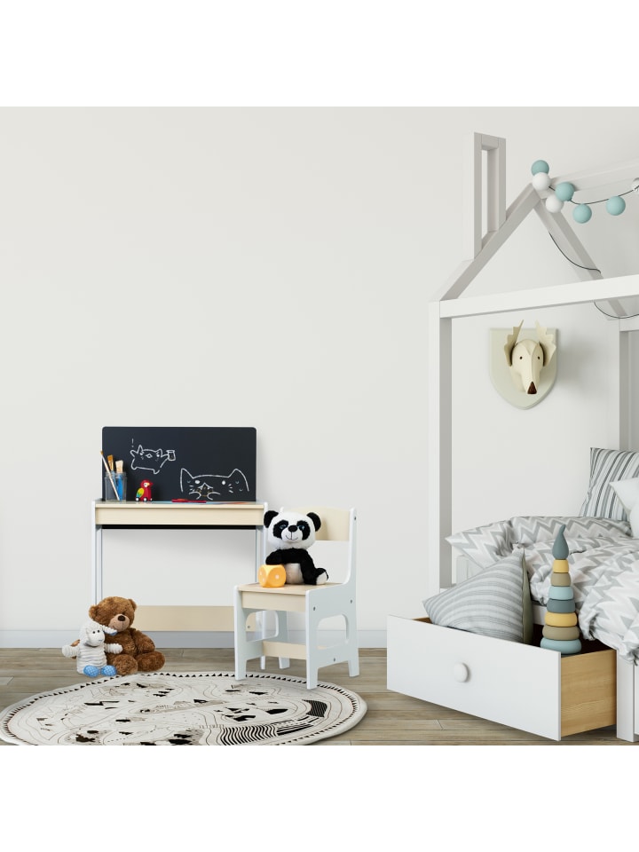 relaxdays 2 tlg. Kindersitzgruppe in Weiß/ Beige günstig kaufen onesize