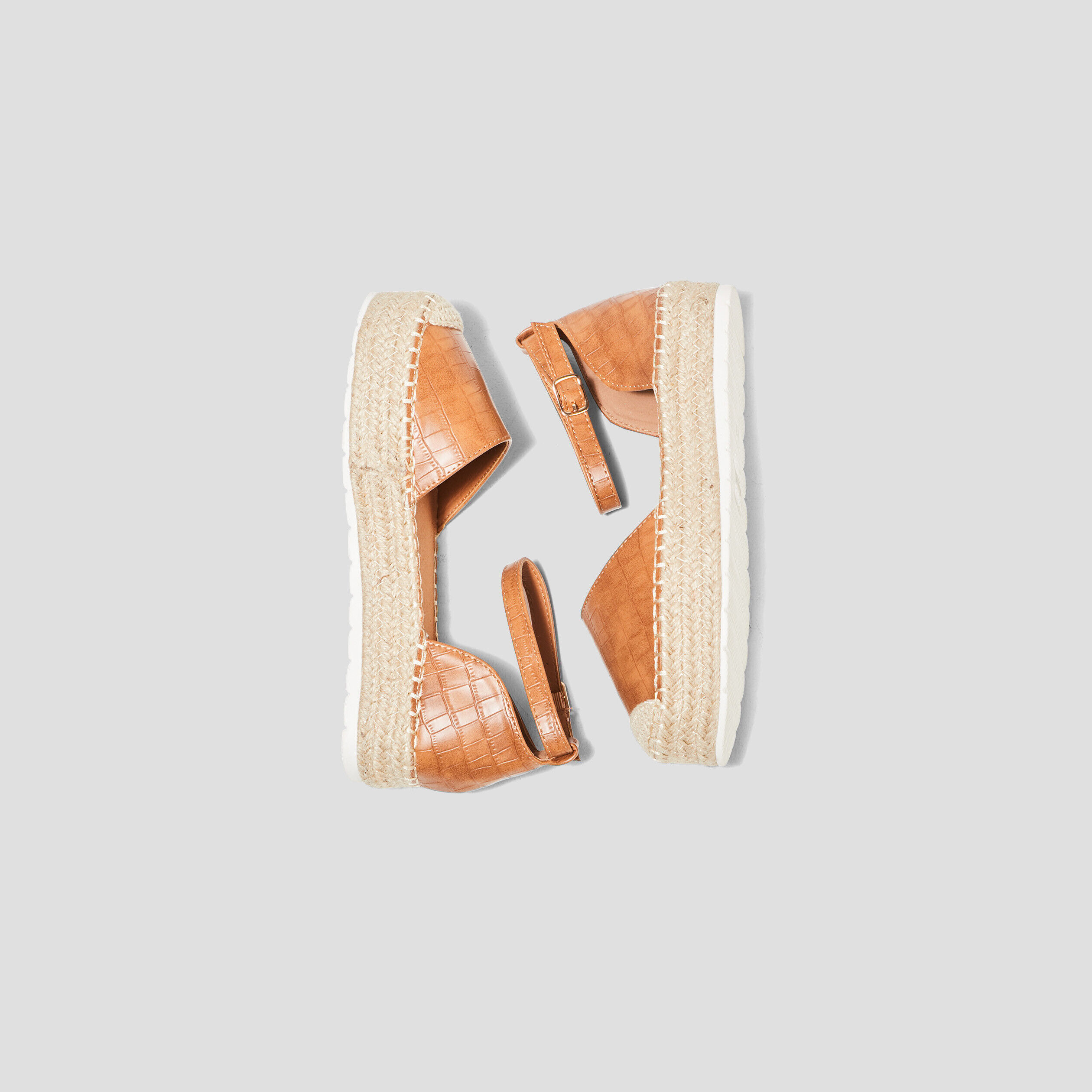 Espadrilles plates compensées camel femme | Cache Cache