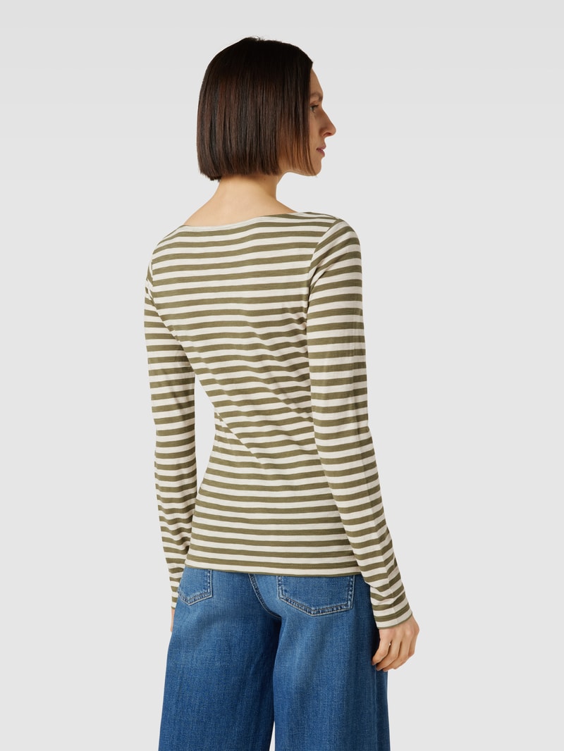 Longsleeve mit Streifenmuster in olivgrün