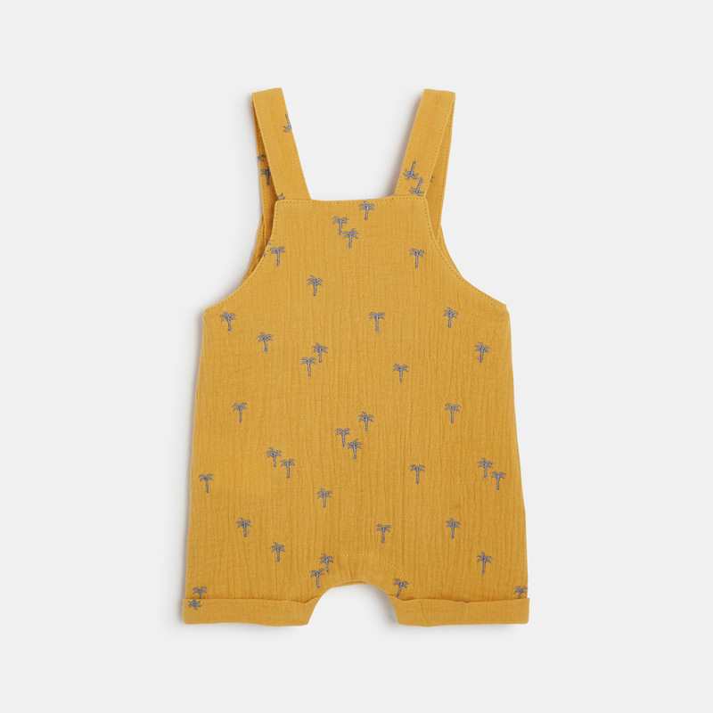 Ensemble t-shirt et salopette courte bébé garçon jaune Absorba