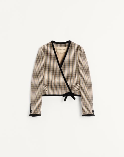 Kort Houndstooth-jakke