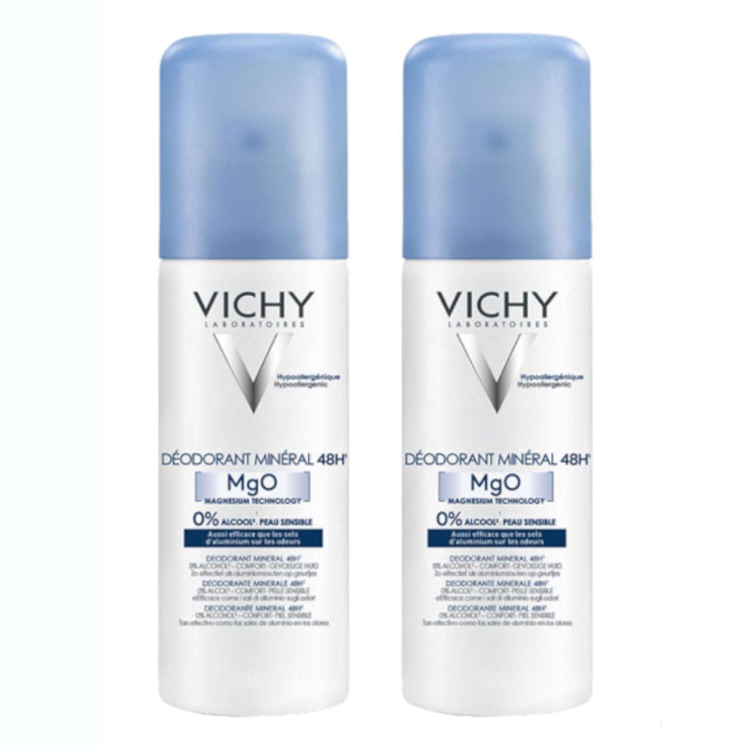 Vichy Déodorant Minéral 48H Spray Sans Sel D'Aluminium 2x125 ml