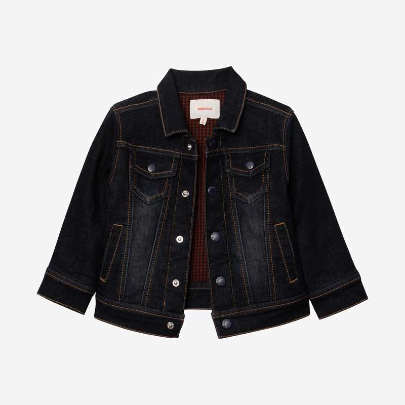 Veste en jean garçon intérieur vichy Catimini