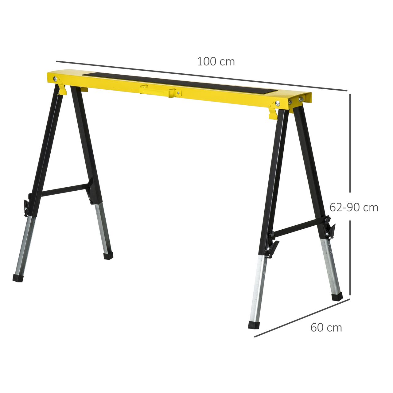 HOMCOM DURHAND Sägepferd 2er-Set Arbeitsbock Unterstellbock Klappbar rutschfest Stahl