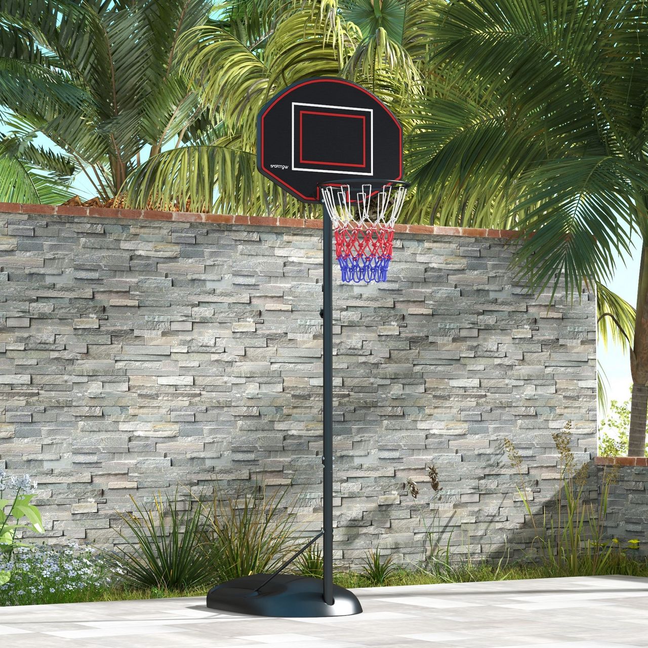 SPORTNOW SPORTNOW Basketballständer 221-282cm Höhenverstellbar Basketballkorb mit Ständer