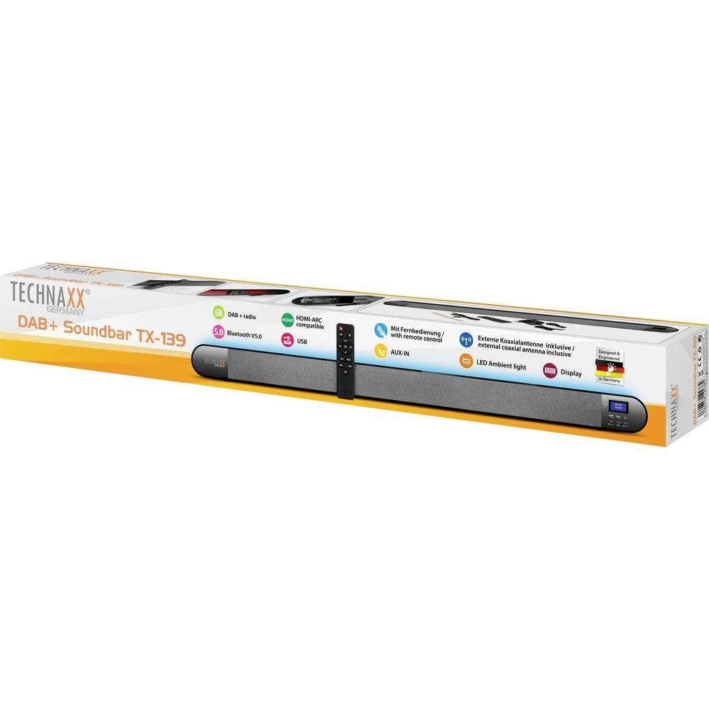 Technaxx DAB+ Soundbar mit Hintergrundbeleuchtung Soundbar (Bluetooth®, USB, Lautsprecherbeleuchtung)