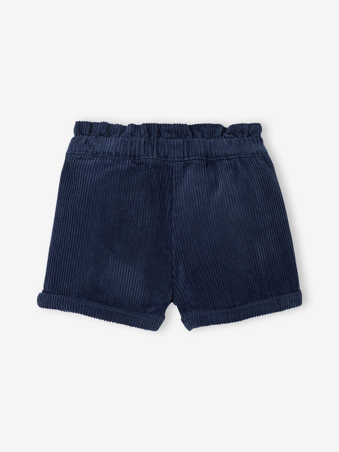 Short en velours côtelé bébé fille marine
