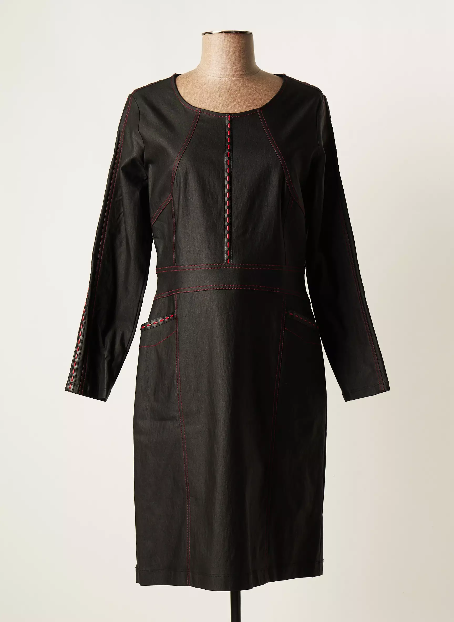 Meri Esca Robes Mi Longues Femme couleur noir