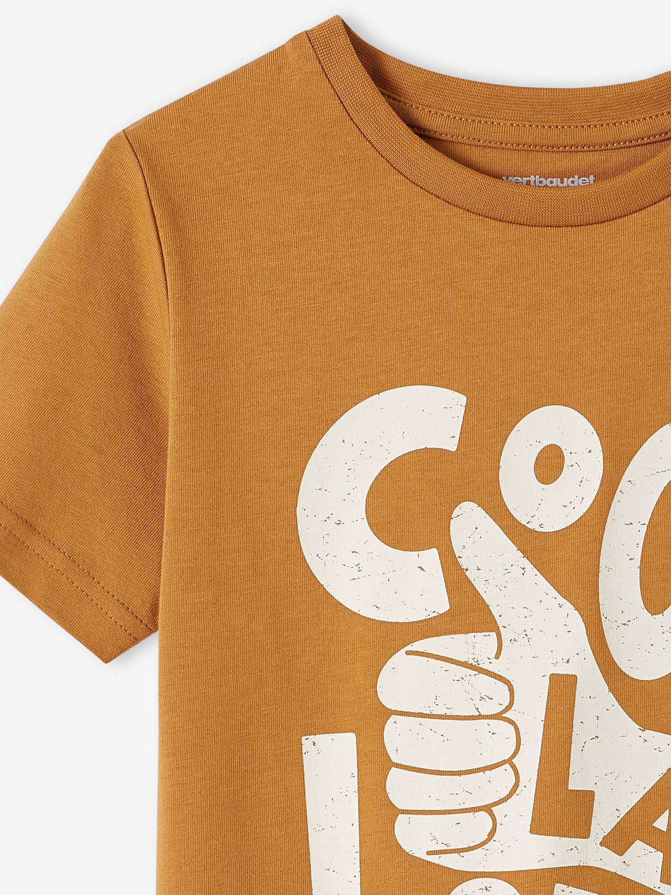 T-shirt imprimé Basics garçon manches courtes ocre