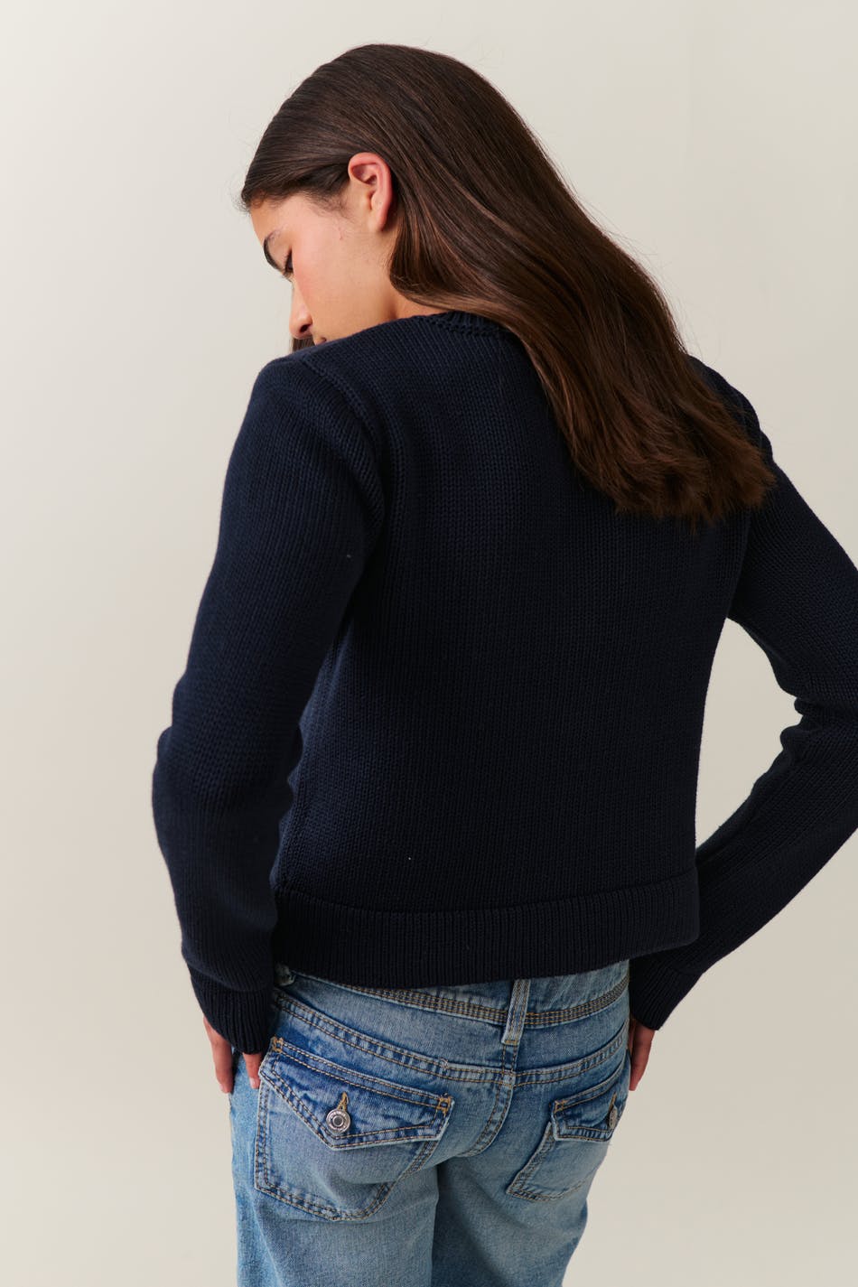 Y knitted button cardigan
