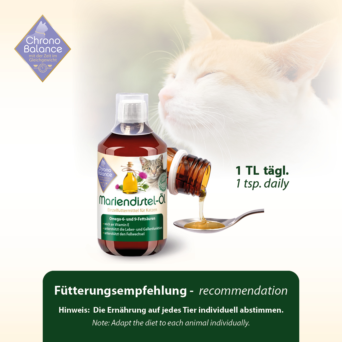 ChronoBalance Ergänzungsfutter & Aufzucht ChronoBalance Mariendistelöl 500 ml
