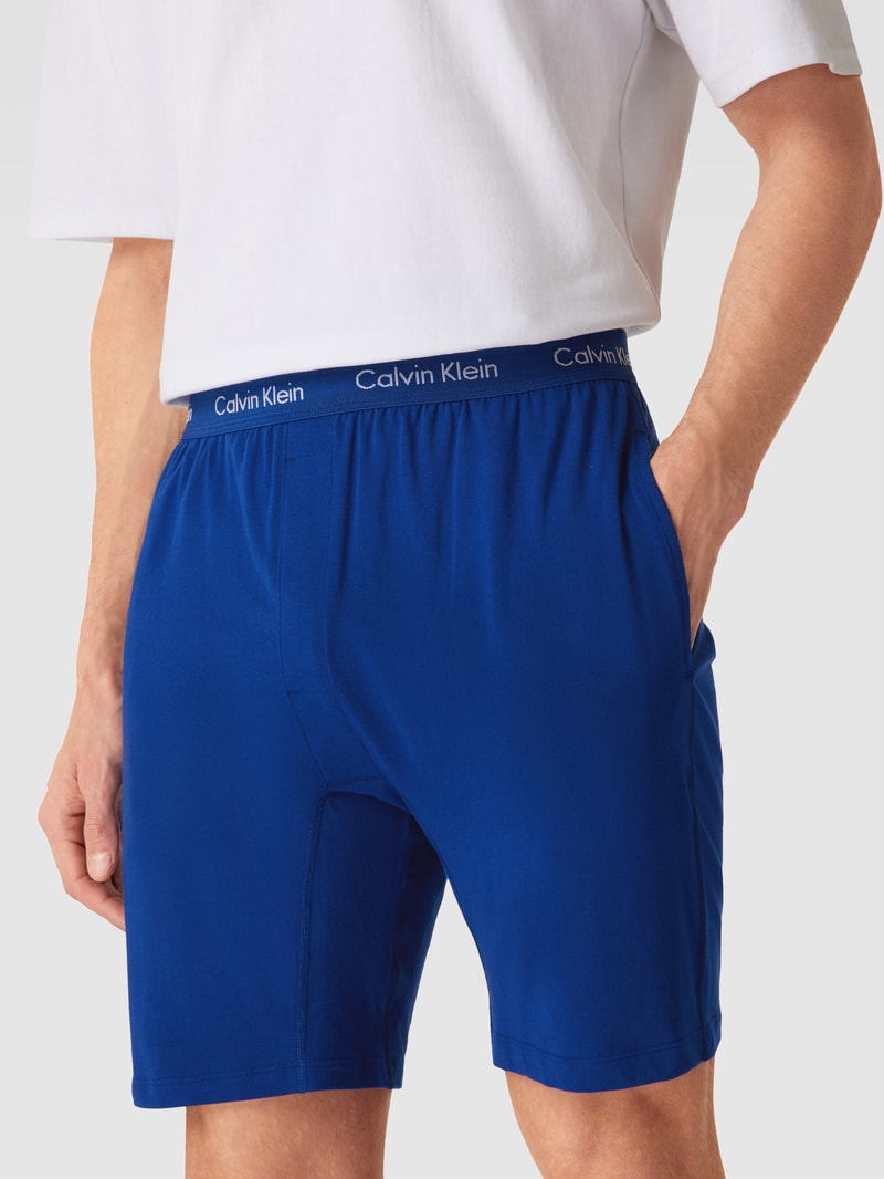 Pyjama-Hose mit Label-Details in royalblau