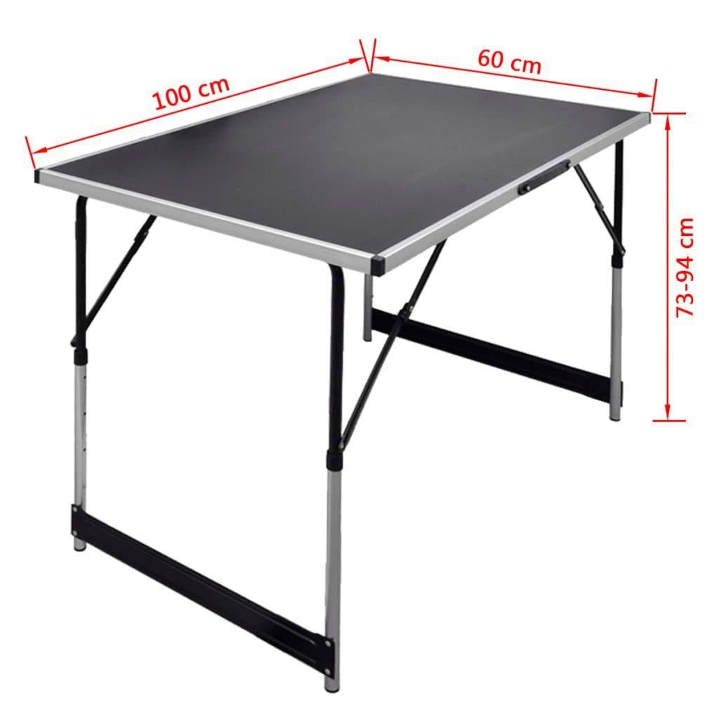 vidaXL Klapptisch Tapeziertische 3 Stk. Klappbar Höhenverstellbar (3-St)