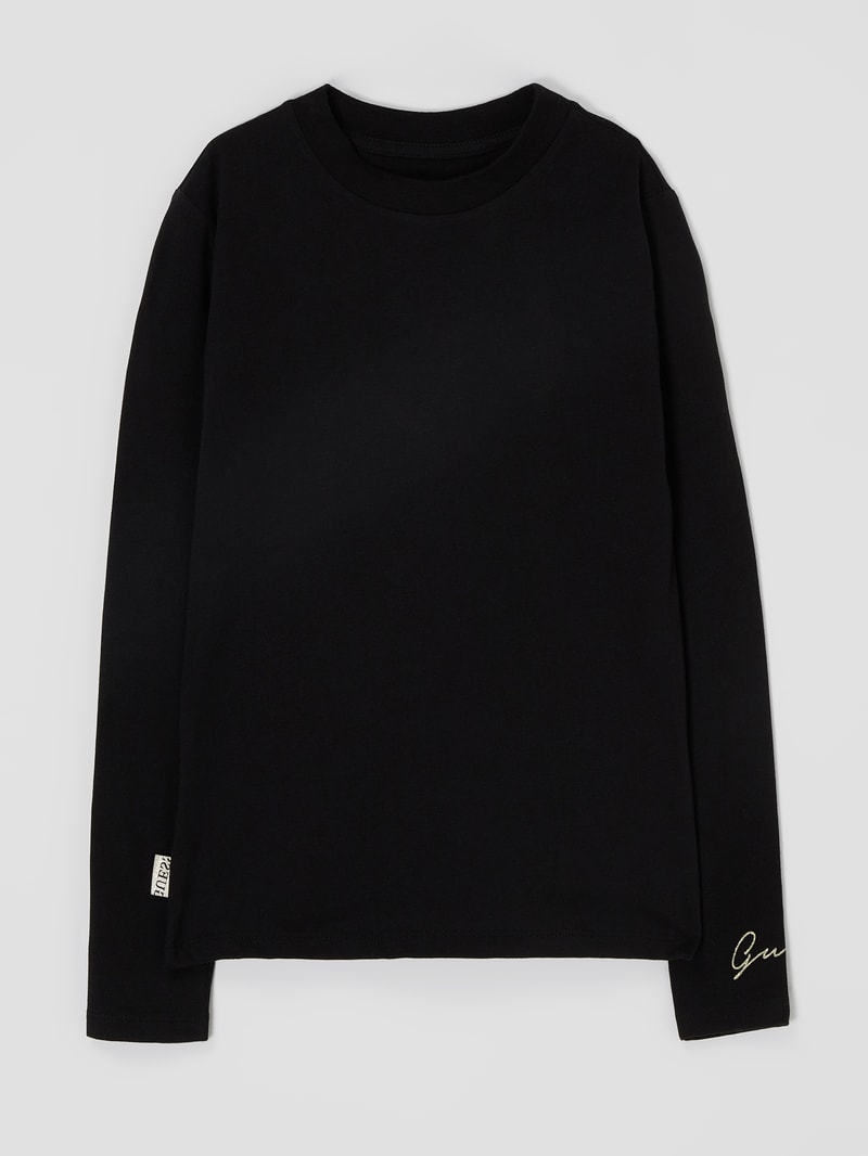 Longsleeve mit Stehkragen in schwarz