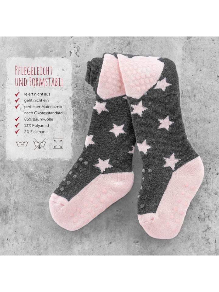LaLoona Krabbelstrumpfhose - Sterne Rose - in rosa,grau günstig kaufen
