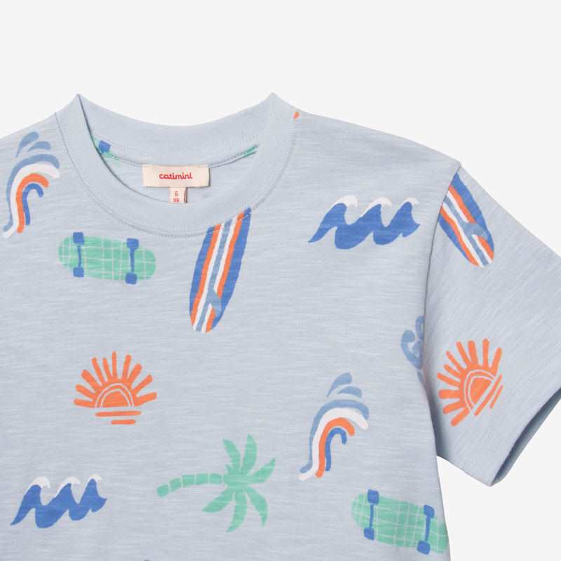T-shirt garçon good vibes bleu Catimini
