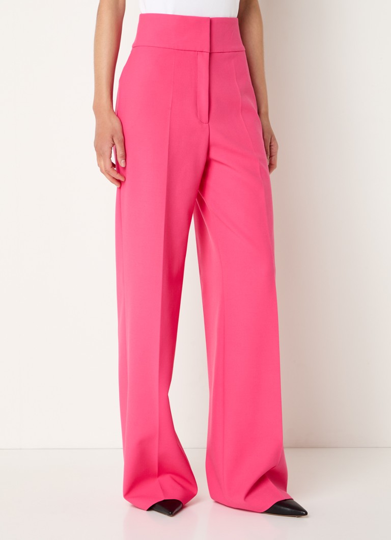 Pantaloni Himia cu talie înaltă, cu croi larg și buzunare laterale de la HUGO BOSS