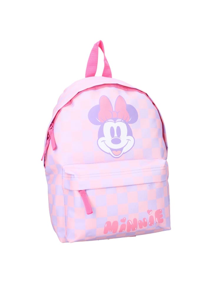 Disney Minnie Mouse Disney Minnie Mouse Rucksack Schulrucksack RosaKaromuster in Rosa günstig kaufen 31 cm