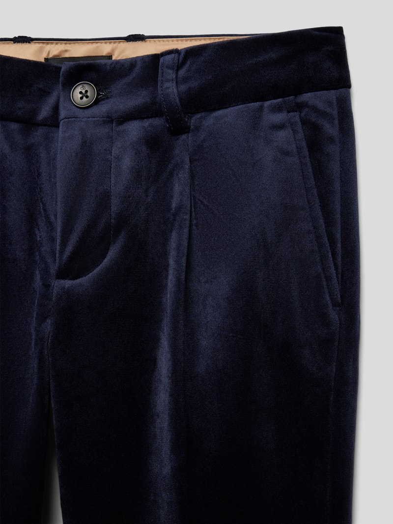 Slim Fit Stoffhose mit französischen Eingrifftasche in blau