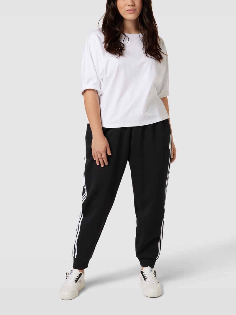 PLUS SIZE Sweatpants mit Kontraststreifen in schwarz