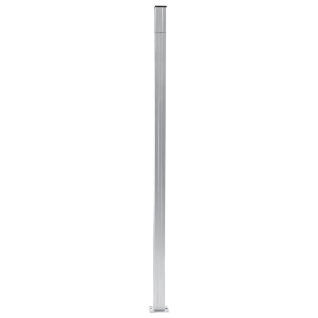 vidaXL Zaunpfosten Zaunpfosten 2 Stk. Aluminium 185 cm, (2-St)