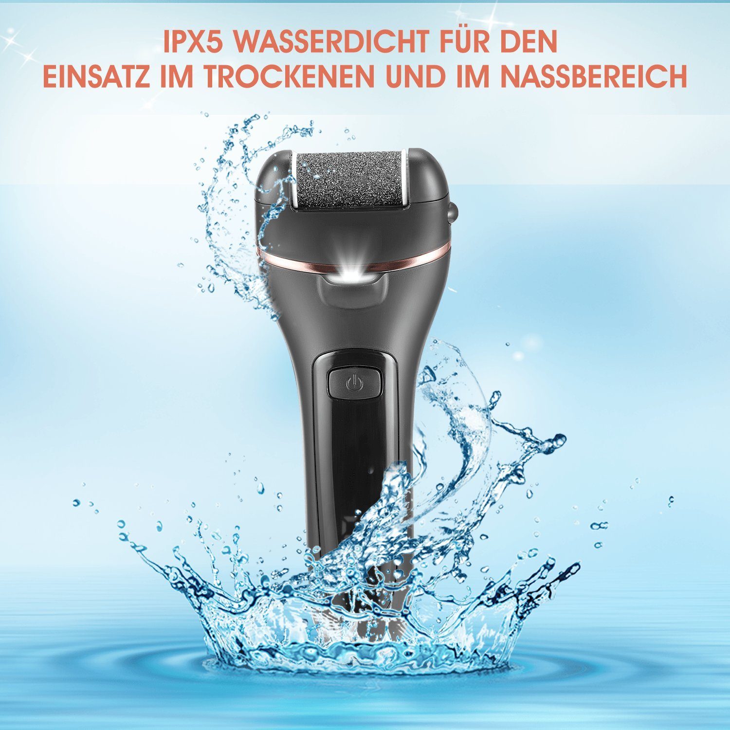 LETGOSPT Elektrischer Hornhautentferner Elektrischer Hornhautentferner, Mit 3 Ersatzwalzen,2 Geschwindigkeiten, 10 IN 1 Pediküre Fußpflege Set, Wiederaufladbar