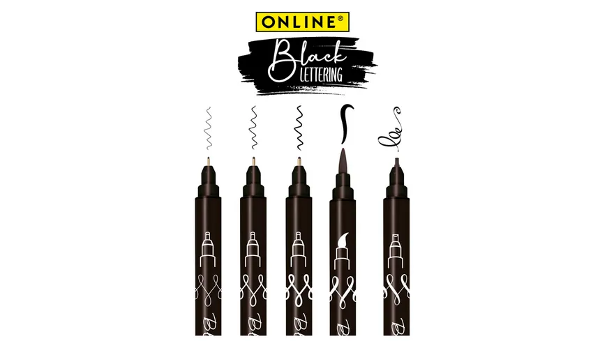 ONLINE Black Lettering 5-er Set