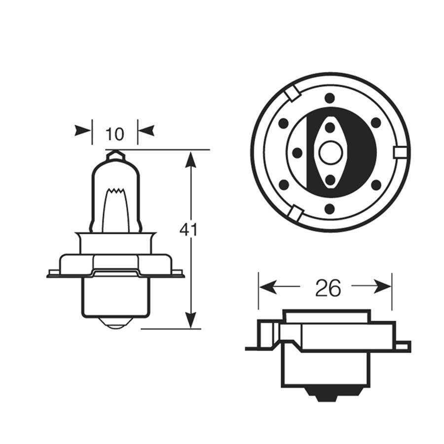 Scheinwerferlampe fürs Motorrad, P26S, 15 W, 12 V, von Ring, 1 Stück - ATU
